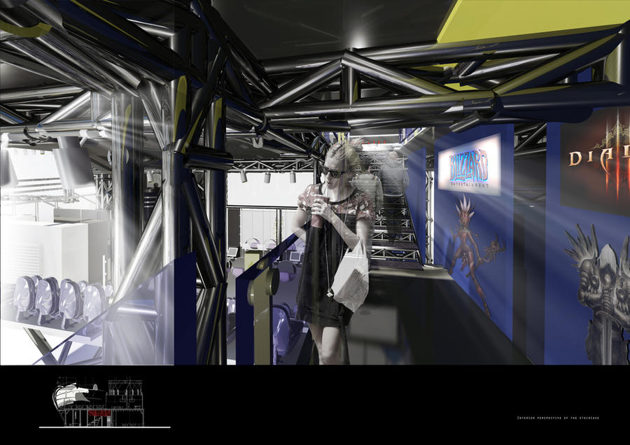 Interior Perspective / Gaming Hall / Staircases by MarioShimbov on ...