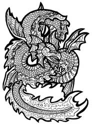 Sea dragon lineart