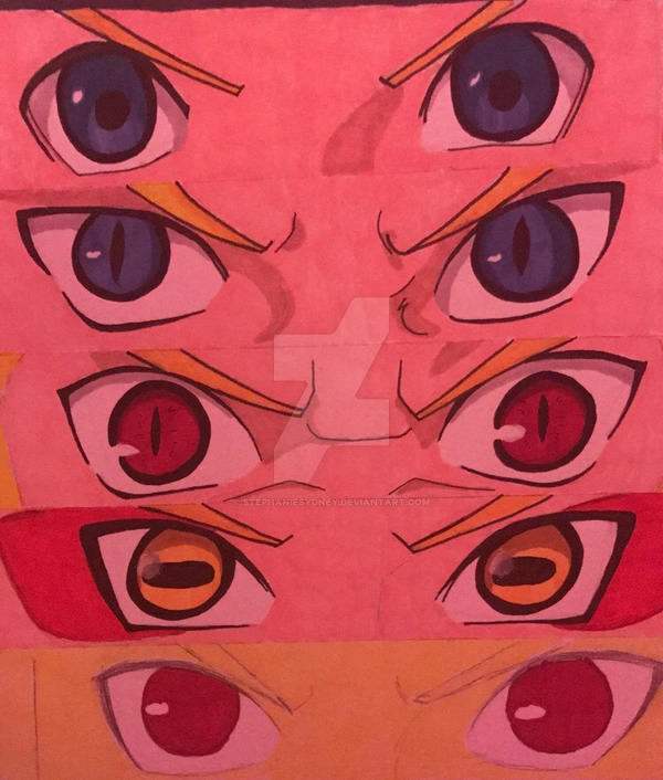 The many powerful eyes of the Naruto Universe by PalettePix on DeviantArt