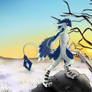Quill the Avali at sunrise