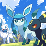Absol Glaceon and Umbreon Exploring (ai generated)