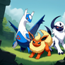 (AI) Latios Flareon and Absol Wallpaper