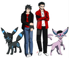 Luan and Miles with pokemon counterparts