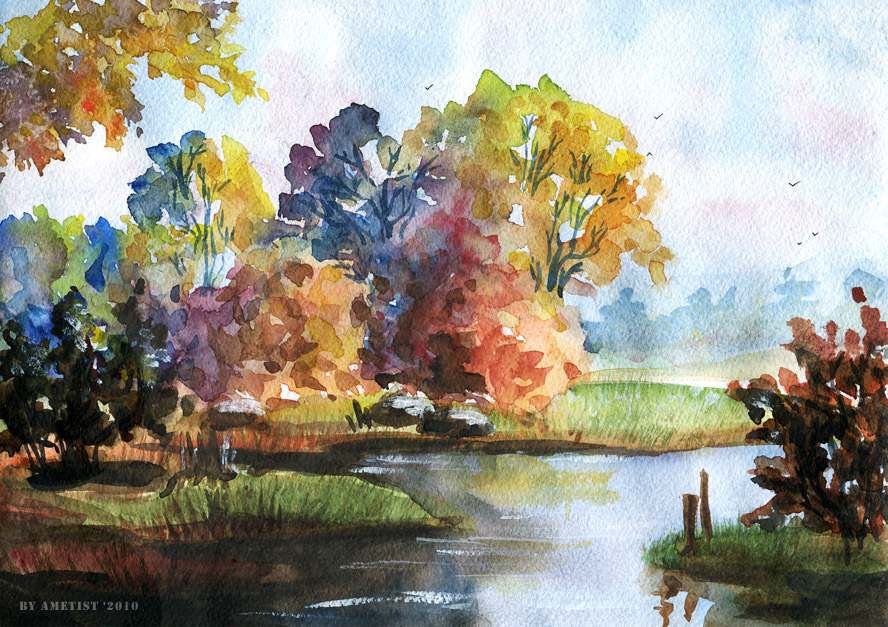 Watercolor autumn