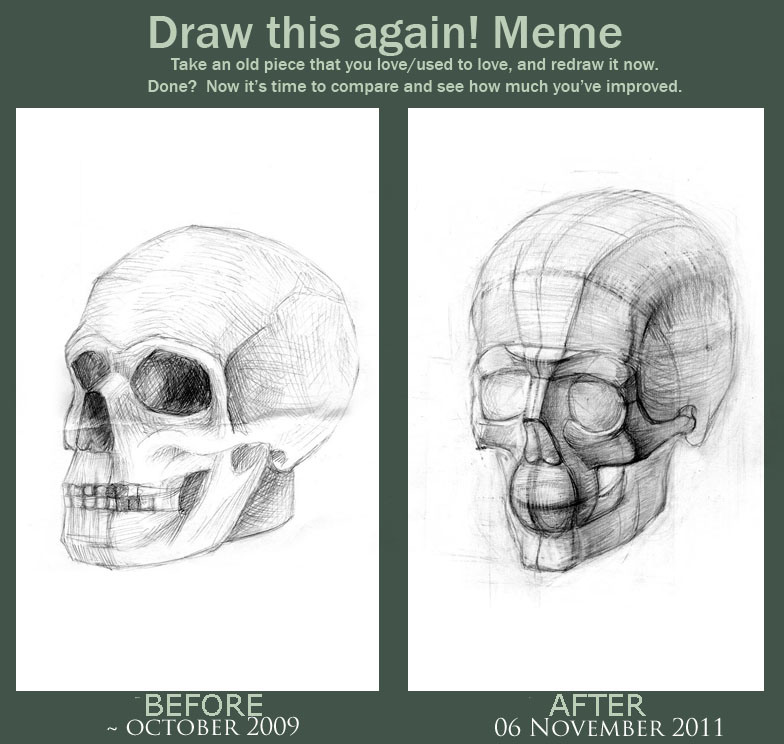 Meme Before and After: skull anatomy