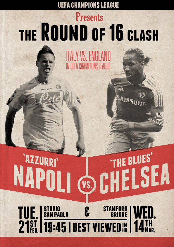 Chelsea vs. Napoli Retro Poster