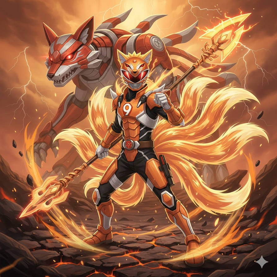 Kitsune Power Ranger Naruto Uzumaki as the Kyuubi No Kitsune Ranger by RedDragowolf on ...