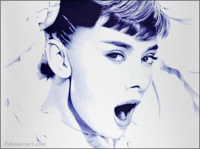 Ballpoint Pen Drawing - Audrey