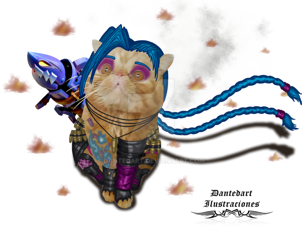 Jinx Cat Computer League of Legends Jinx-cat Illustration. by Dantedart on DeviantArt