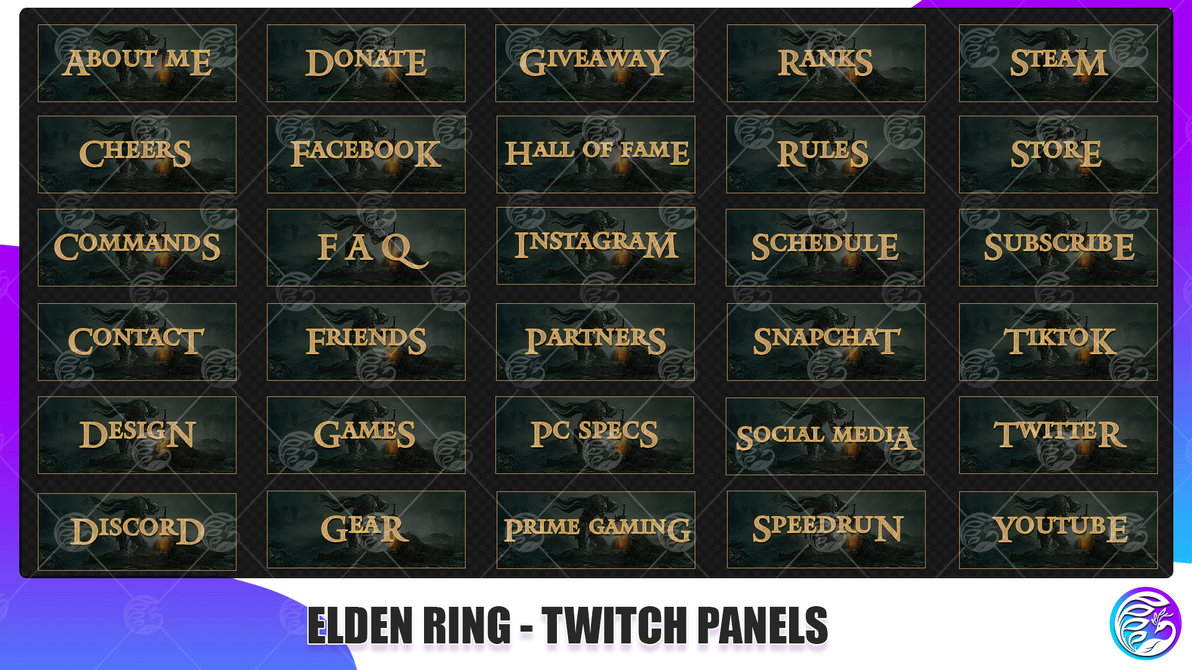 Elden Ring TwitchPanels by LoLOverlays on DeviantArt