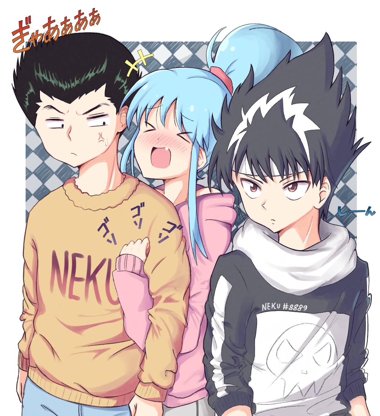 Yusuke x Botan x Hiei by neku397 on DeviantArt