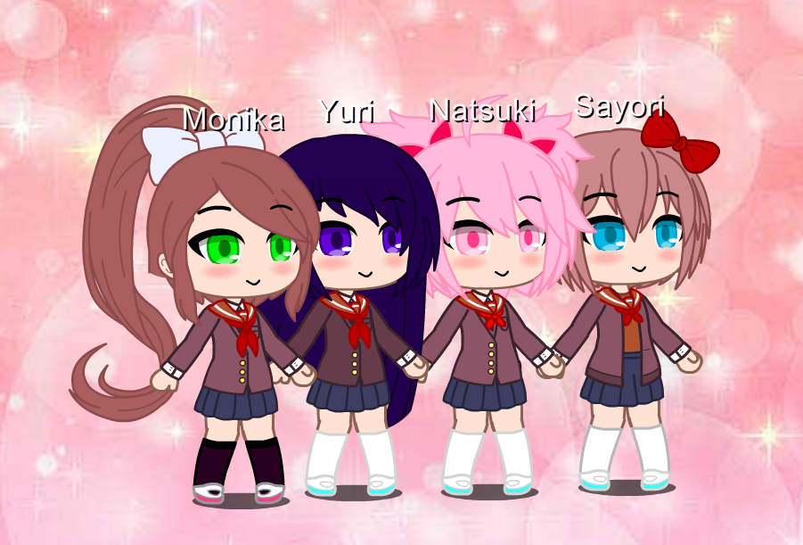 All of my ocs together! (Gacha life and no ddlc chrs)