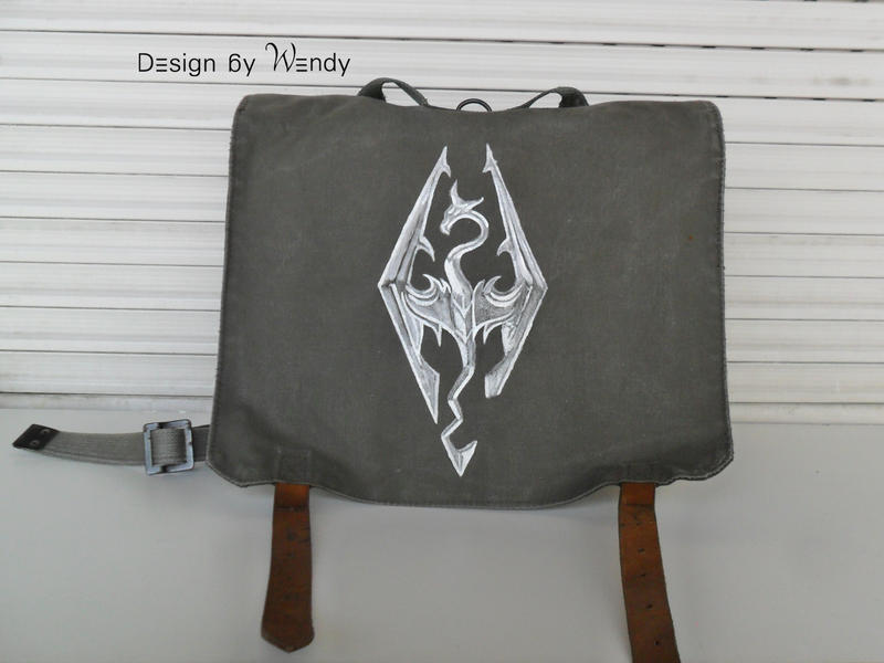 Skyrim inspired hand painted bag