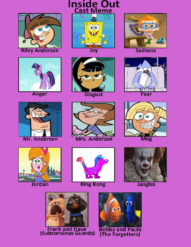 My Inside out cast meme by Beanie122001 on DeviantArt My Inside out cast meme by Beanie122001 on DeviantArt