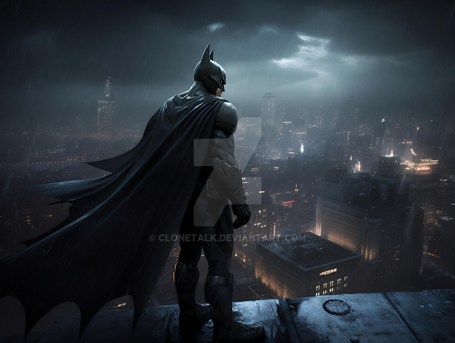 Batman Rooftop Backdrops Batman Standing On A Rooftop by CloneTalk on DeviantArt
