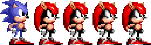 Mighty in Sonic 1 Rev 1.1 with Knuckles Chaotix sprites (S1 Hack