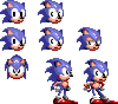 Sonic the Hedgehog - Retouched Face/Body Sprites by RetroReimagined on ...