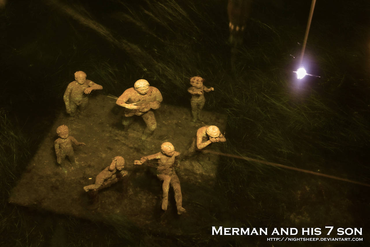 Merman and his seven son by NightSheep