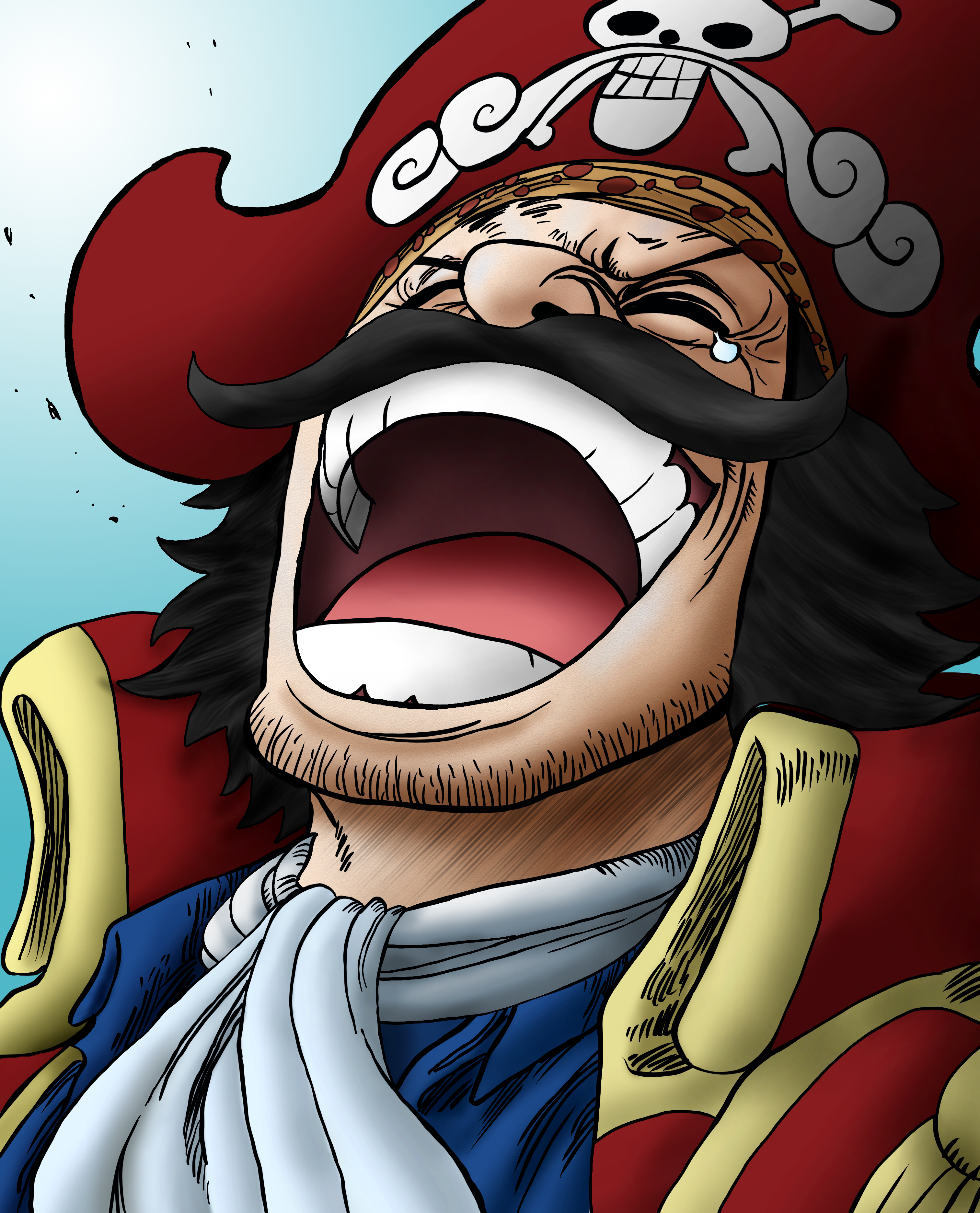 One Piece Redraw/Coloring - Roger Laughs
