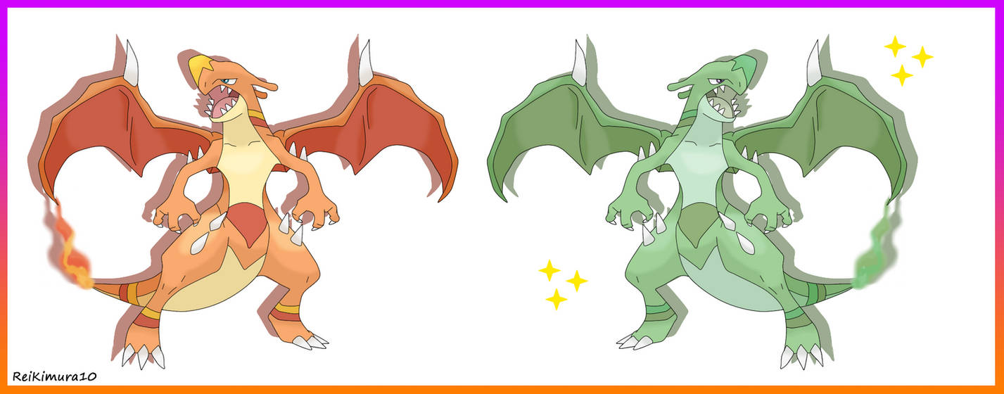 Garizard Garizard and Shiny for HanamiYumeno by ReiKimura10 on DeviantArt