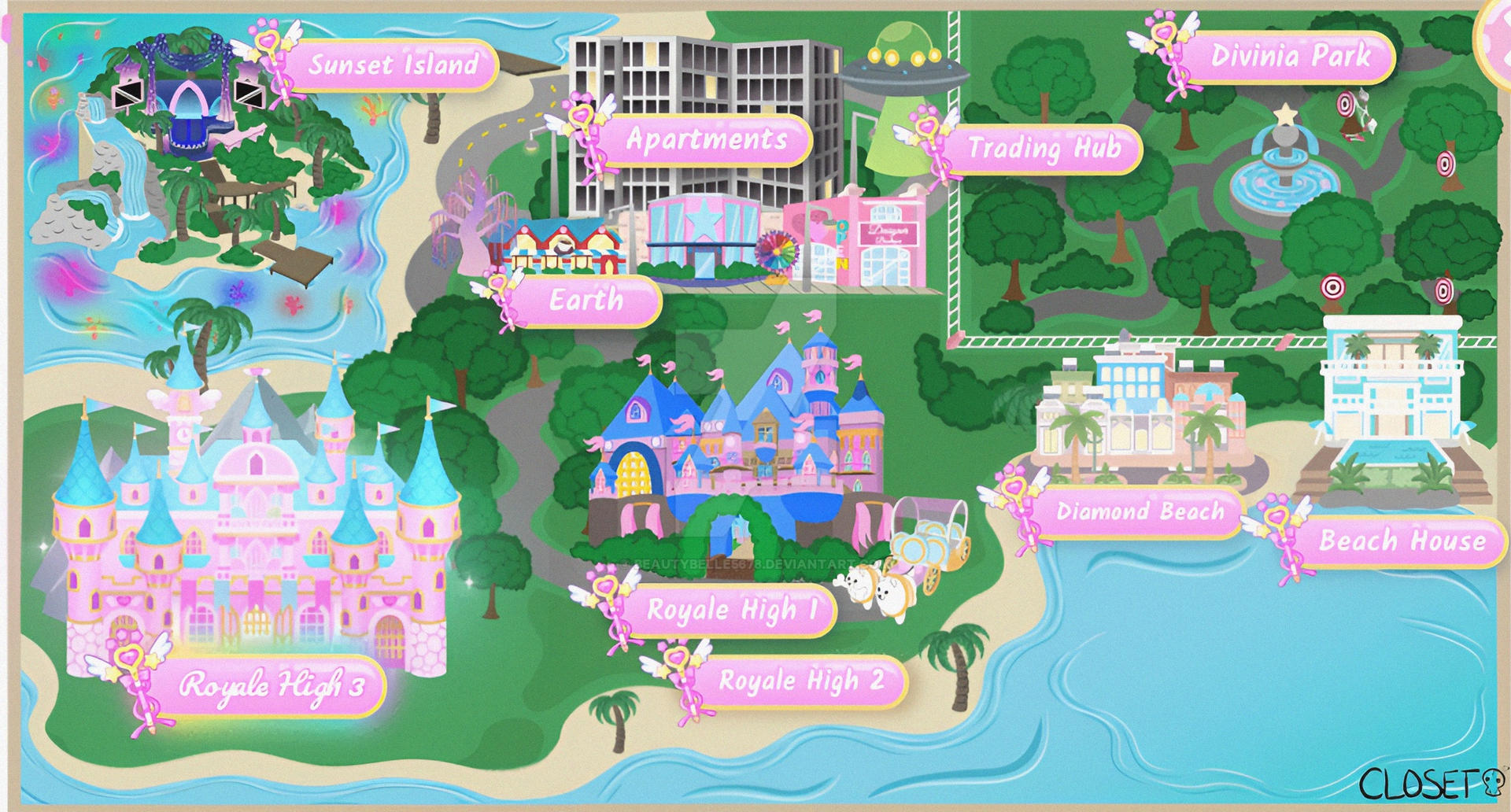 Royale High School - (Updated) Map - Campus 3 by BeautyBelle5678 on  DeviantArt