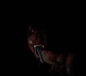 t-rex of jurassic park novel in the dark