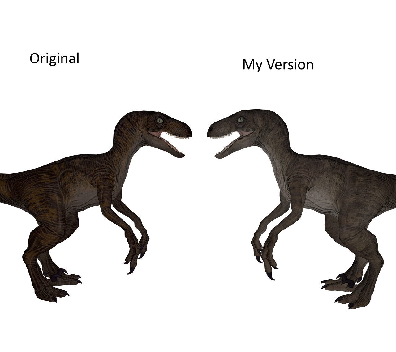 Velociraptor jwe original skin and my version by Groxyraptus-rex on ...
