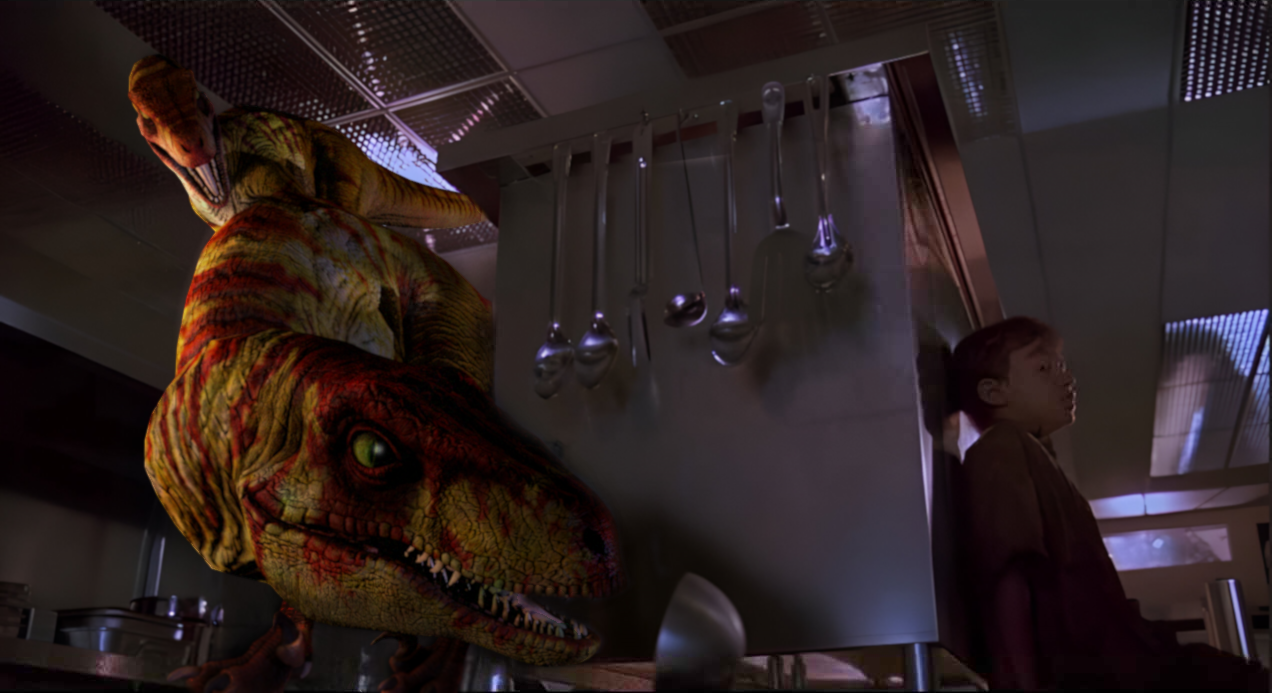 Velociraptor Jurassic Park Kitchen velociraptor-jurassic-park-kitchen