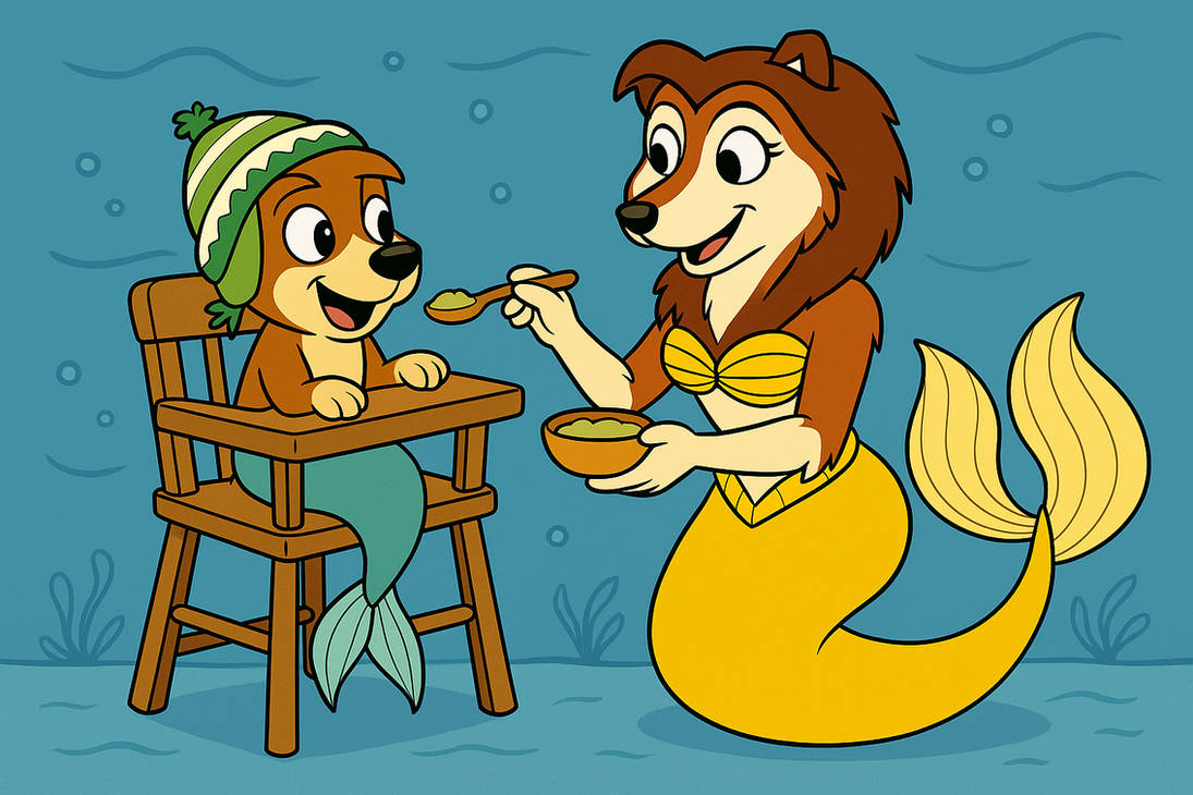 Merb Puppet Merdog Belle feeding Merpup Bodi by VinnyTovar2005 on DeviantArt