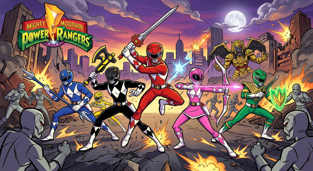 Hasbro Power Rangers Deviantart Mighty Morphin Power Rangers (Teen Titans style) by VinnyTovar2005 on ...