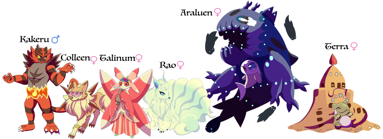 PKMN Sun Nuzlocke team by Kari-The-Espeon525 on DeviantArt