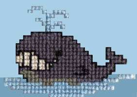 Whale cross-stitch