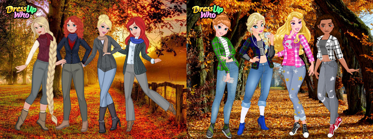 Princesses wearing autumn fashion (1) by PrincessProject50655 on DeviantArt