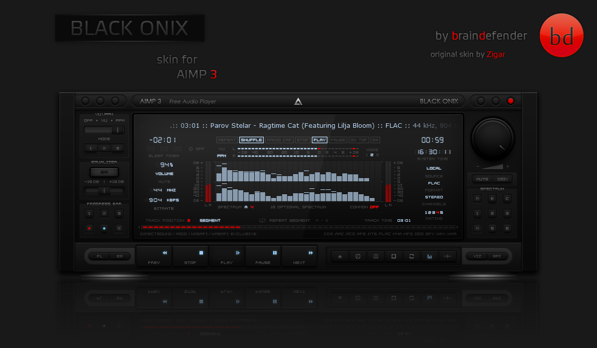 -004 BLACK ONIX Skin For AIMP3