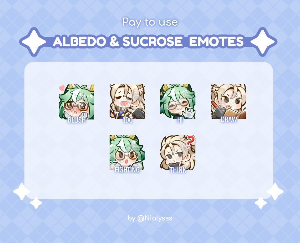 images Genshin Impact Discord Emotes Transparent p2u albedo and sucrose emotes by nyalis