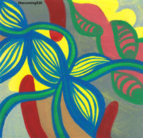 abstracted flower gouache