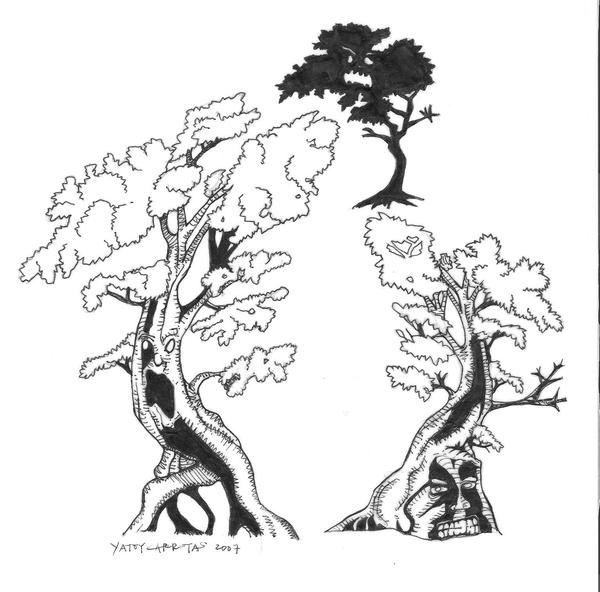 three trees talking by yatoy on DeviantArt