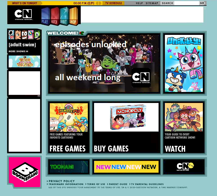 Cartoon Network's old online games 