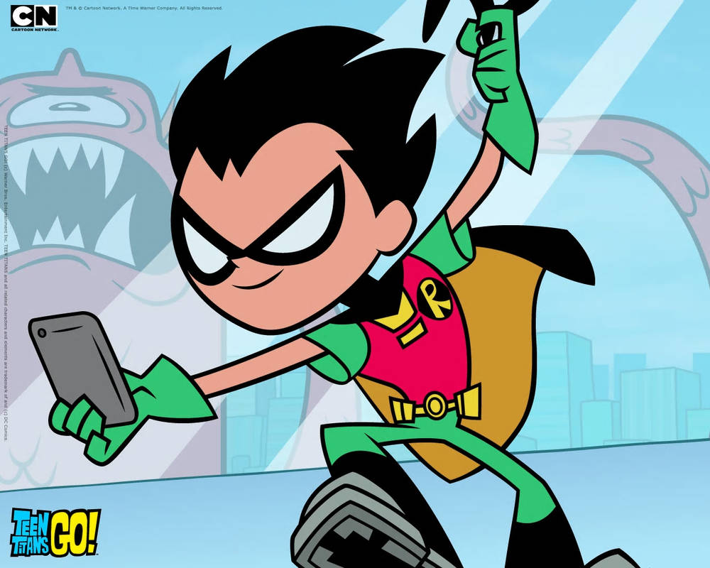 Robin Rocks Logo Teen Titans Go Robin Wallpaper by happaxgamma on DeviantArt