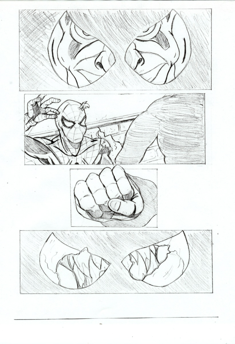 Spider-Man panel pencil