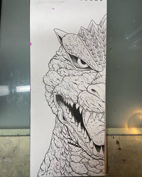 Godzilla 2004 ink sketch 