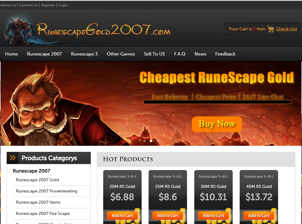 Cheapest Runescape Gold Store