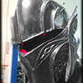 Wearing Skyrim Ebony Helmet Replica with Red LEDs