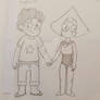 Steven Universe and Peridot - Holding hands