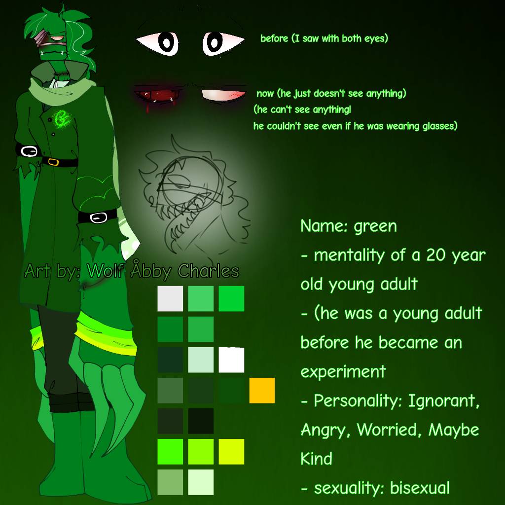 Rainbow Friends Green's backstory my au