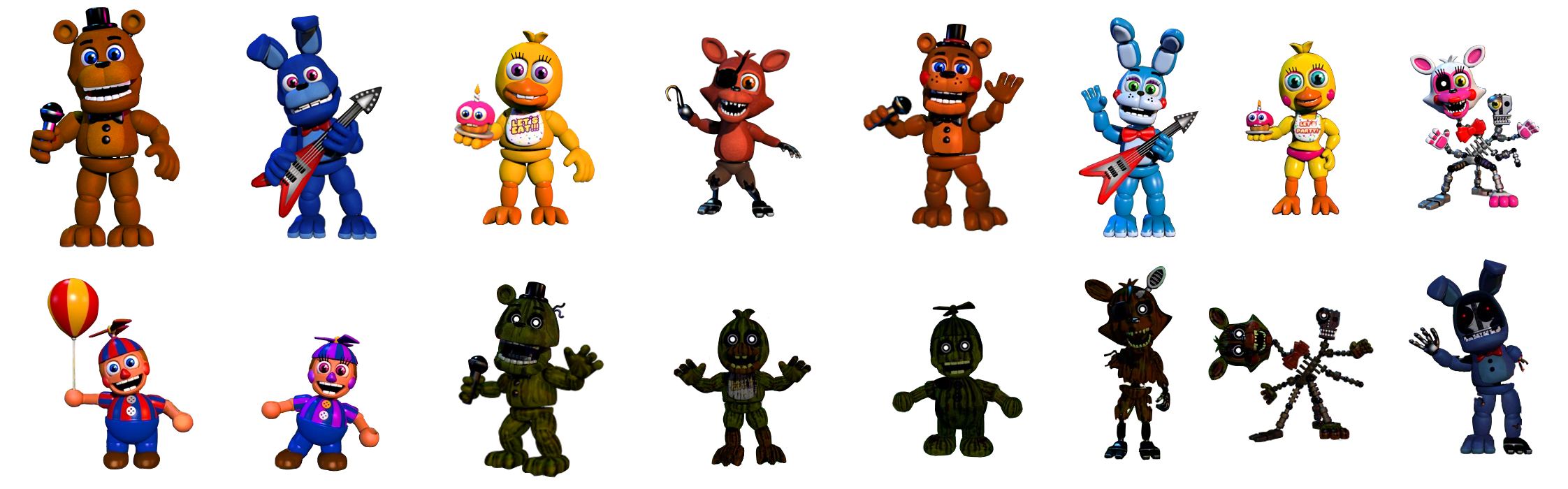 FNaF 3 Accurate Characters v3 by Educraft on DeviantArt