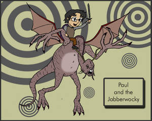 Paul rides atop a Jabberwock