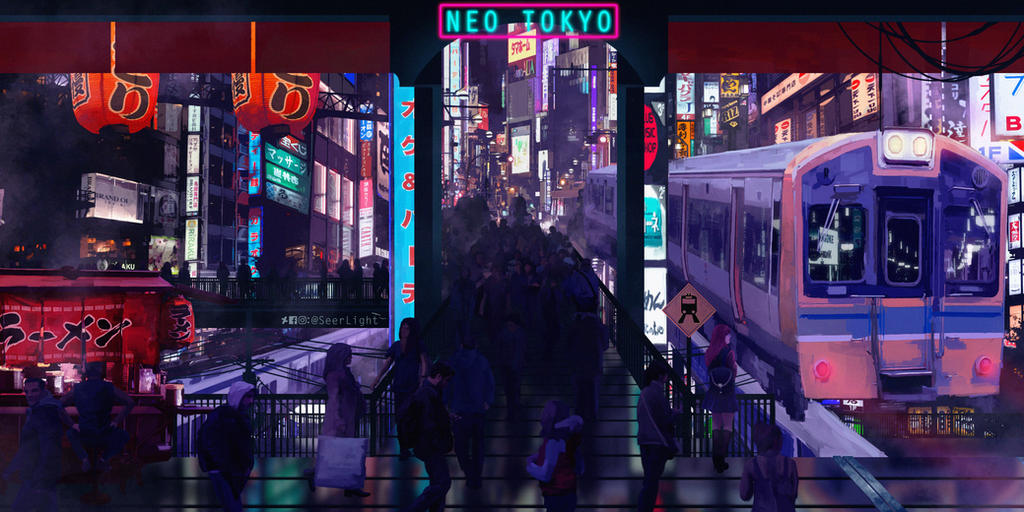 NeoTokyo Train Station By SeerLight On DeviantArt neotokyo-train-station-by-seerlight-on-deviantart