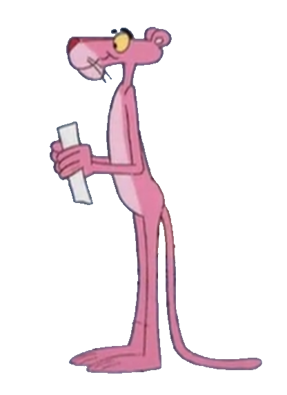 Pink Panther holding paper by TommyTonkaHasReturns on DeviantArt