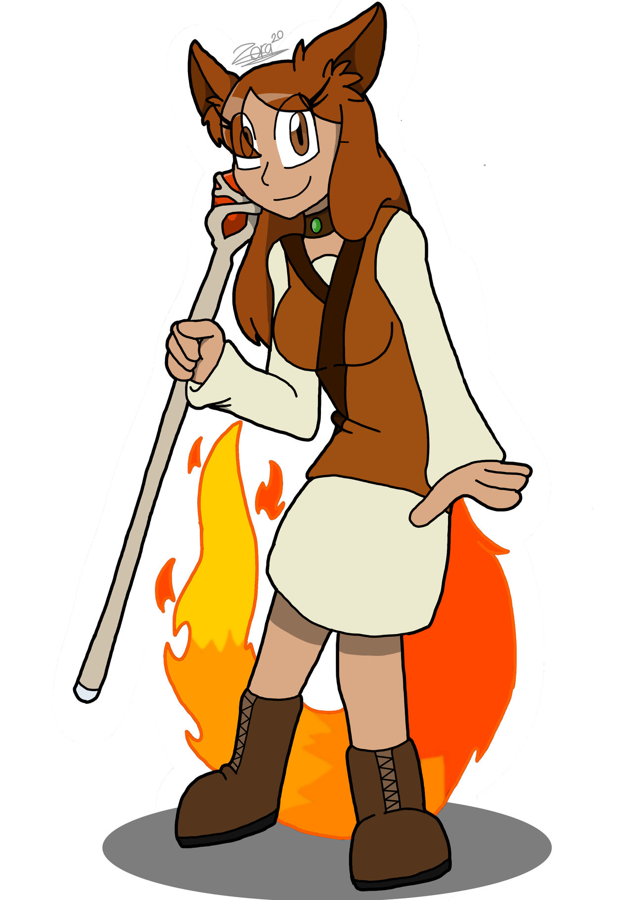 Kit the fox-girl Pyromancer by Zoranix on DeviantArt